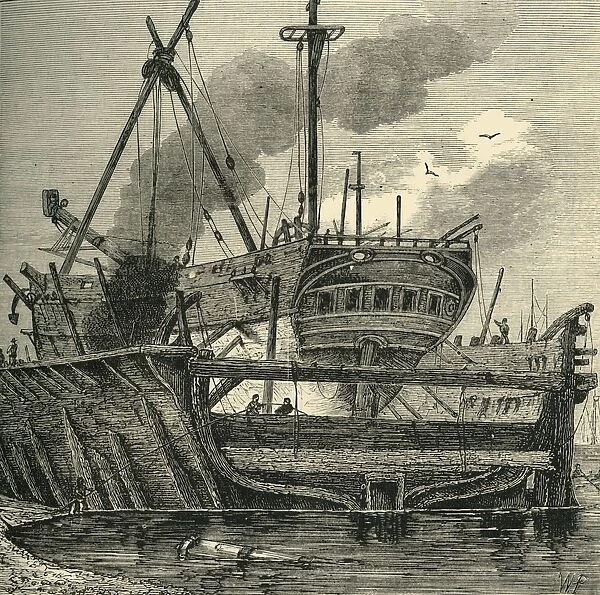 Floating Dock, Deptford (1820), (c1878). Creator: Unknown