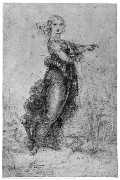 Framed Print : Floating female figure, late 15th or early 16th century (1954). Artist: Leonardo da Vinci Framed Print : Floating female figure, late 15th or early 16th century (1954). Artist: Leonardo da Vinci