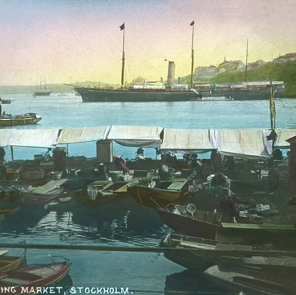 Floating Market, Stockholm, Sweden, late 19th-early 20th century. Creator: Fradelle & Young