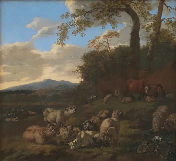 Framed Print : The Flock of Sheep, 1661. Creator: Jacob van der Does the Elder Framed Print : The Flock of Sheep, 1661. Creator: Jacob van der Does the Elder