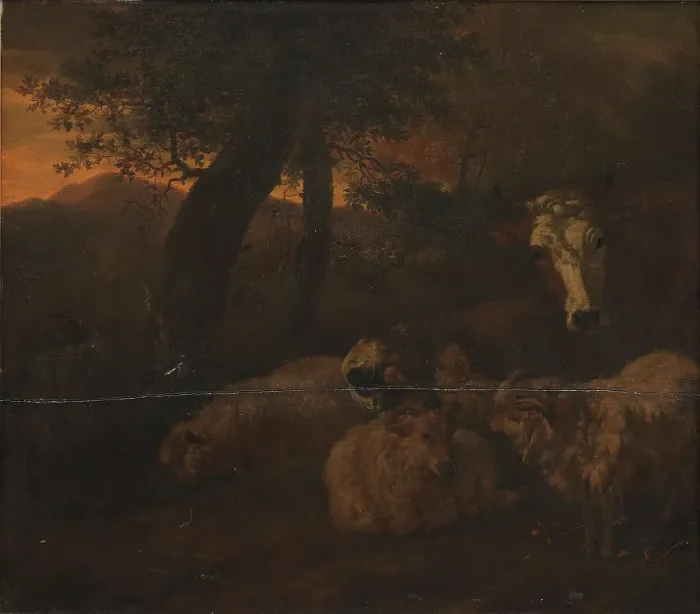 Framed Print : Flock of Sheep in a Wood, 1638-1673. Creator: Jacob van der Does the Elder Framed Print : Flock of Sheep in a Wood, 1638-1673. Creator: Jacob van der Does the Elder