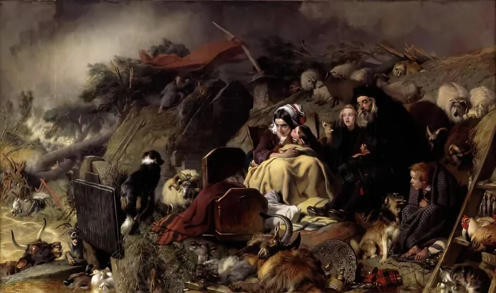 Framed Print : Flood in the Highlands, 1840s - 1860. Creator: Edwin Henry Landseer Framed Print : Flood in the Highlands, 1840s - 1860. Creator: Edwin Henry Landseer