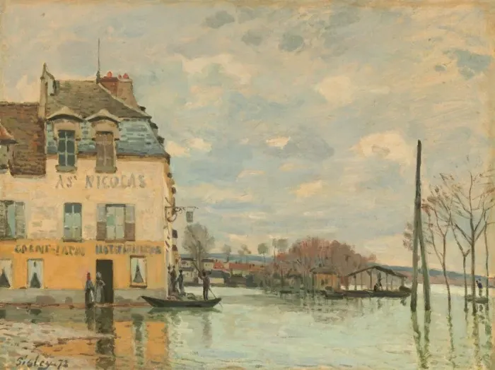 Framed Print : Flood at Port-Marly, 1872. Creator: Alfred Sisley Framed Print : Flood at Port-Marly, 1872. Creator: Alfred Sisley