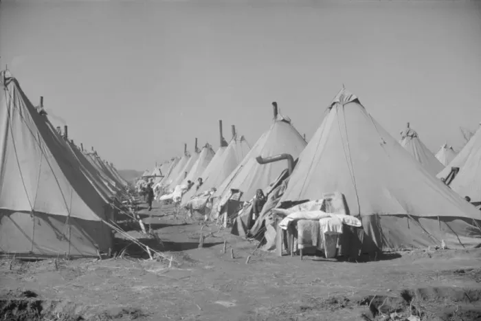 Framed Print : Flood refugee encampment at Forrest City, Arkansas, ca. 1937. Creator: Walker Evans Framed Print : Flood refugee encampment at Forrest City, Arkansas, ca. 1937. Creator: Walker Evans