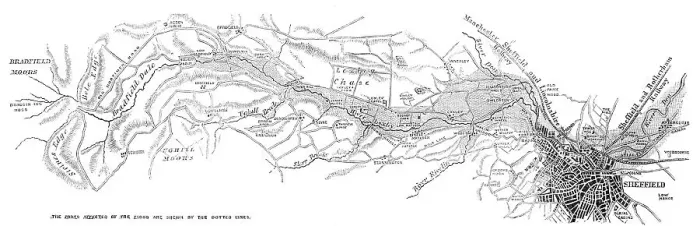 Framed Print : The Flood at Sheffield: plan of the Loxley Valley, 1864. Creator: Unknown Framed Print : The Flood at Sheffield: plan of the Loxley Valley, 1864. Creator: Unknown