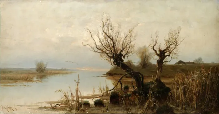 Framed Print : Flood Waters, 1890. Artist: Klever, Juli Julievich (Julius), von (1850-1924) Framed Print : Flood Waters, 1890. Artist: Klever, Juli Julievich (Julius), von (1850-1924)