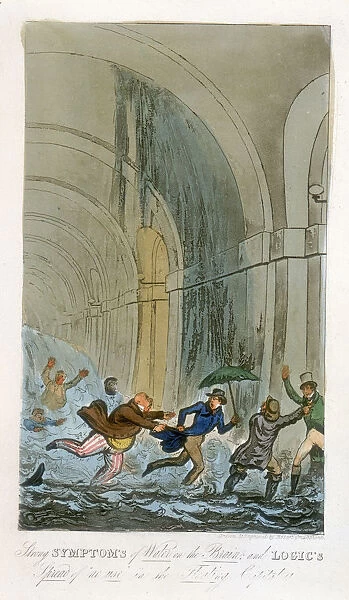 Flooding during the excavation of the Thames Tunnel, London, 1828