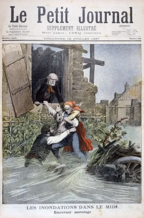 Framed Print : Floods in the Midi, South of France, 1897. Artist: Henri Meyer Framed Print : Floods in the Midi, South of France, 1897. Artist: Henri Meyer