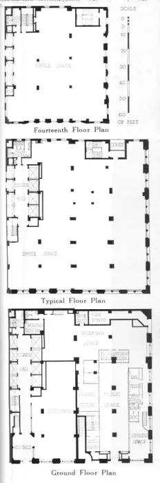Framed Print : Floor plans, Johns-Manville Building, New York City, 1924 Framed Print : Floor plans, Johns-Manville Building, New York City, 1924
