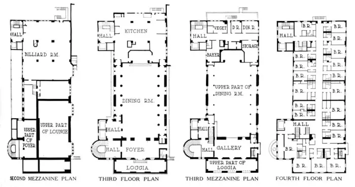 Framed Print : Floor plans, University Club Building, Los Angeles, California, 1923 Framed Print : Floor plans, University Club Building, Los Angeles, California, 1923