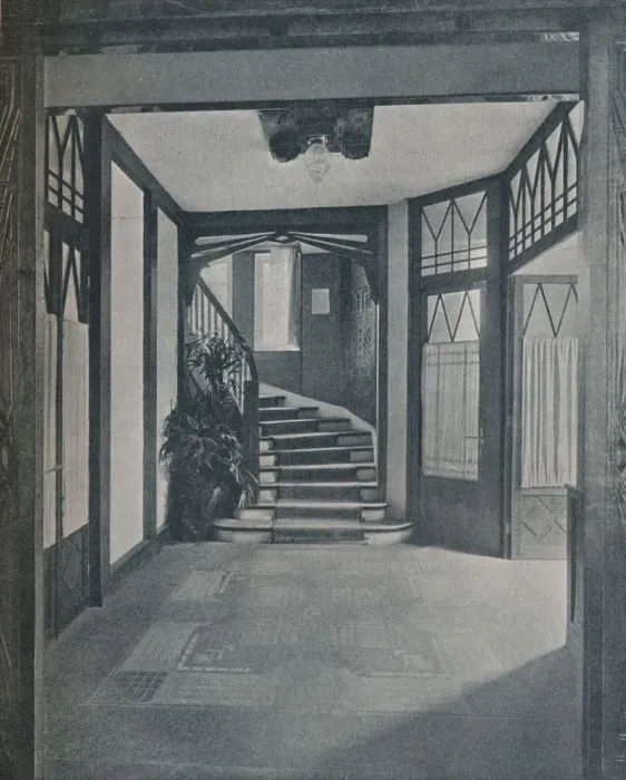 Framed Print : The floor and staircase of Behrens House, designed by Peter Behrens, 1901 Framed Print : The floor and staircase of Behrens House, designed by Peter Behrens, 1901