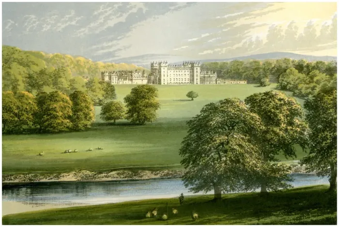 Framed Print : Floors Castle, Roxburghshire, Scotland, Duke of Roxburghe, c1880 Framed Print : Floors Castle, Roxburghshire, Scotland, Duke of Roxburghe, c1880