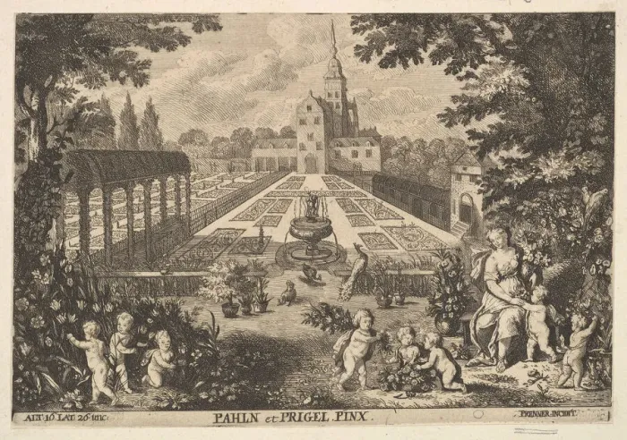 Framed Print : Flora with Putti in a Garden. Creator: Anton Joseph von Prenner Framed Print : Flora with Putti in a Garden. Creator: Anton Joseph von Prenner