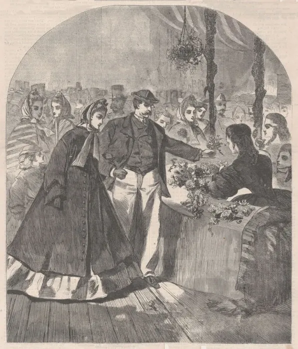 Framed Print : Floral Department of the Great Fair (Harpers Weekly, Vol. VIII), April 16, 1864 Framed Print : Floral Department of the Great Fair (Harpers Weekly, Vol. VIII), April 16, 1864