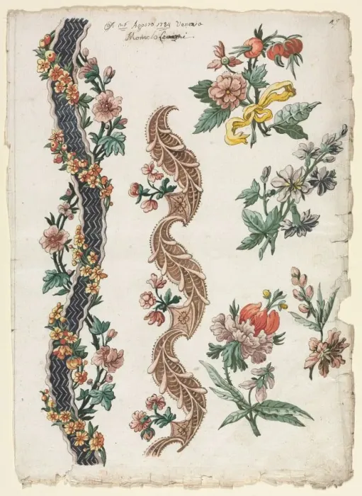 Framed Print : Floral Designs and Floral Bands, 1784. Creator: Giacomo Cavenezia (Italian) Framed Print : Floral Designs and Floral Bands, 1784. Creator: Giacomo Cavenezia (Italian)