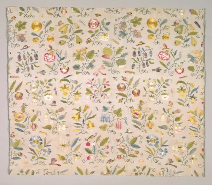 Framed Print : Floral Embroidery, early 1600s. Creator: Unknown Framed Print : Floral Embroidery, early 1600s. Creator: Unknown