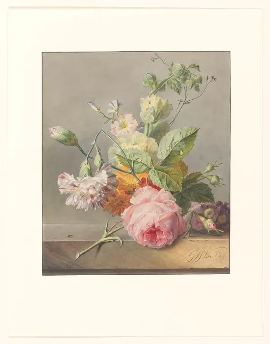 Framed Print : Floral Still Life, c.1800-c.1825. Creator: Georgius Jacobus Johannes van Os Framed Print : Floral Still Life, c.1800-c.1825. Creator: Georgius Jacobus Johannes van Os