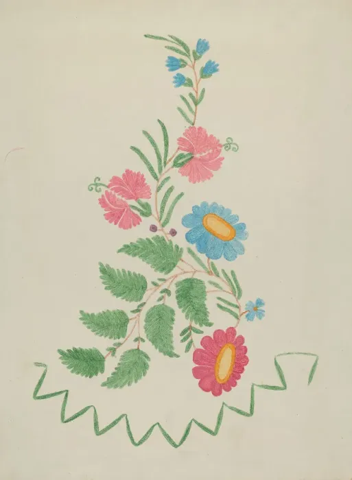 Framed Print : Floral Motifs, 1935 / 1942. Creator: Unknown Framed Print : Floral Motifs, 1935 / 1942. Creator: Unknown