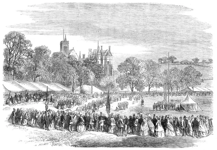 Framed Print : Floral, Musical, and Athletic Festival at Springfield Park, Lancaster, 1865. Creator: Unknown Framed Print : Floral, Musical, and Athletic Festival at Springfield Park, Lancaster, 1865. Creator: Unknown