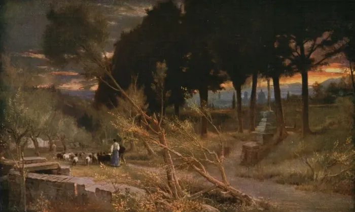 Framed Print : Florence: Evening, 1896, (c1930). Creator: Albert Goodwin Framed Print : Florence: Evening, 1896, (c1930). Creator: Albert Goodwin