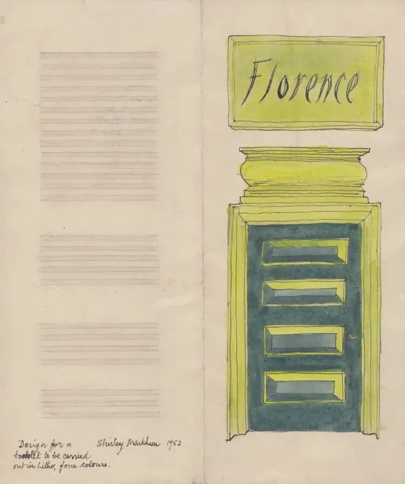 Framed Print : Florence leaflet, 1952. Creator: Shirley Markham Framed Print : Florence leaflet, 1952. Creator: Shirley Markham