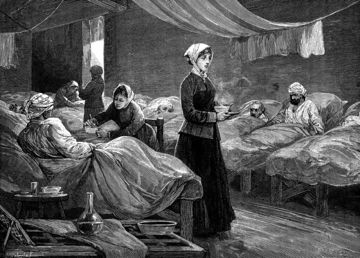 Framed Print : Florence Nightingale in the barrack hospital at Scutari, c1880 Framed Print : Florence Nightingale in the barrack hospital at Scutari, c1880