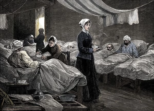 Florence Nightingale in the barrack hospital at Scutari, c1880