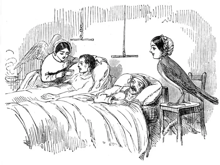 Framed Print : Florence Nightingale watching a nurse at work, 1854 Framed Print : Florence Nightingale watching a nurse at work, 1854