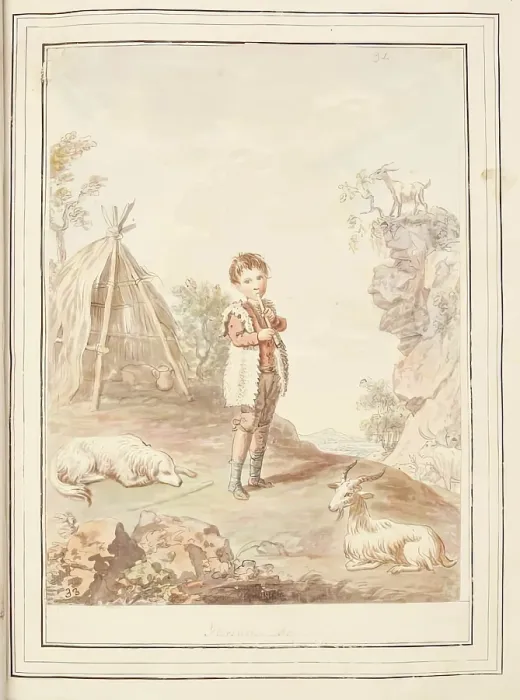 Framed Print : Florentine Boy, leaf from A Collection of Dresses by David Allan Mostly from Nature, 1776 Framed Print : Florentine Boy, leaf from A Collection of Dresses by David Allan Mostly from Nature, 1776
