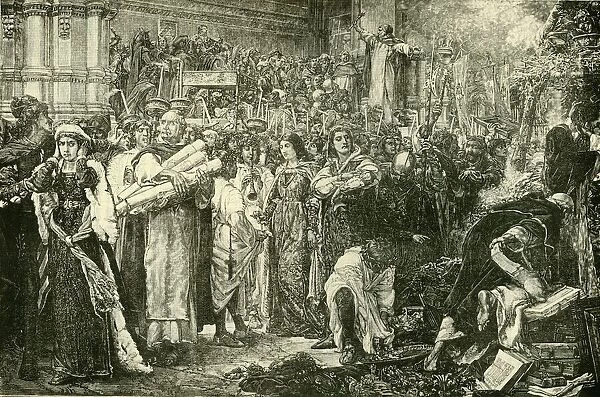 The Florentines Renouncing The Vanities By Order of Savonarola, 1890. Creator: Unknown