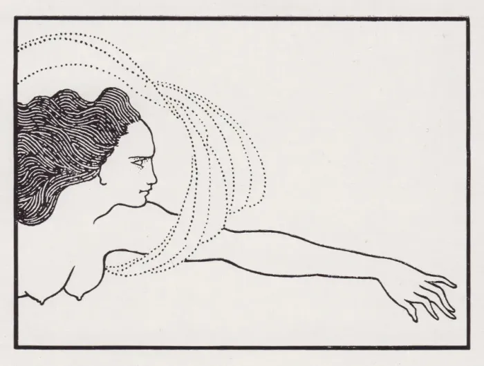 Framed Print : Flosshilde, from The Savoy No. 8, 1896. Creator: Aubrey Beardsley