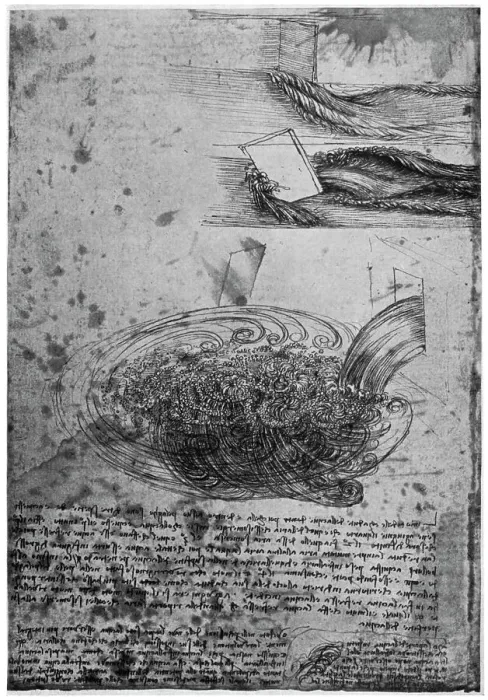 Framed Print : Flow of eddies in a waterfall, 1509-1511 (1954). Artist: Leonardo da Vinci