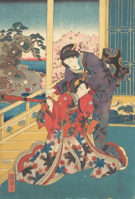 Framed Print : Flower of Akashi (Akashi no hana), 1853. Creator: Utagawa Kuniteru Framed Print : Flower of Akashi (Akashi no hana), 1853. Creator: Utagawa Kuniteru