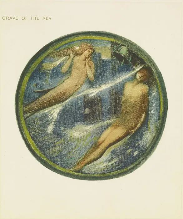 Framed Print : The Flower Book - Grave of the Sea, 1905. Creator: Sir Edward Coley Burne-Jones Framed Print : The Flower Book - Grave of the Sea, 1905. Creator: Sir Edward Coley Burne-Jones