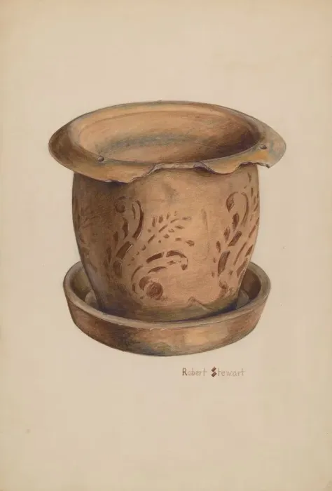Framed Print : Flower Crock, probably 1940 / 1941. Creator: Robert Stewart Framed Print : Flower Crock, probably 1940 / 1941. Creator: Robert Stewart