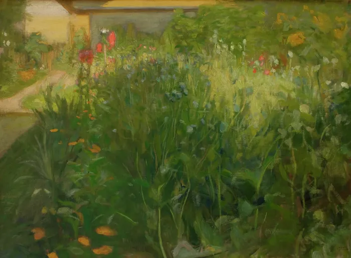 Framed Print : Flower Garden, 1900. Creator: Wojciech Weiss Framed Print : Flower Garden, 1900. Creator: Wojciech Weiss