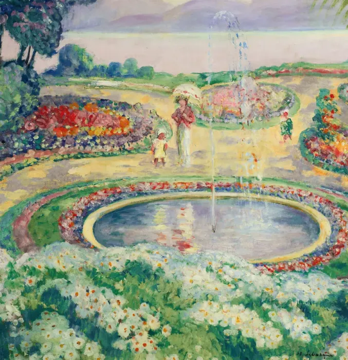 Framed Print : The Flower Garden. Creator: Lebasque, Henri (1865-1937) Framed Print : The Flower Garden. Creator: Lebasque, Henri (1865-1937)
