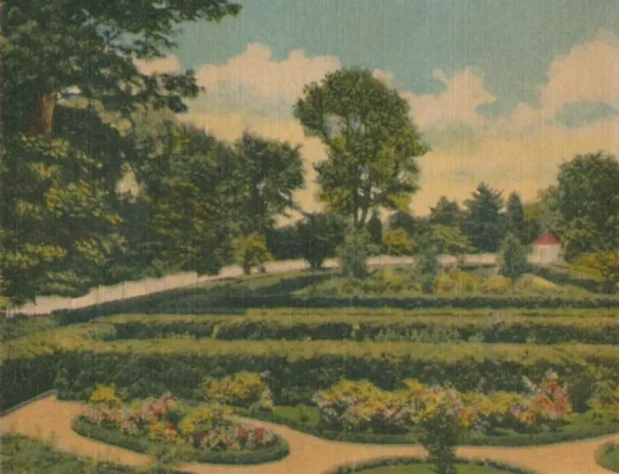 Framed Print : The Flower Garden, a view of the west end, 1946 Framed Print : The Flower Garden, a view of the west end, 1946