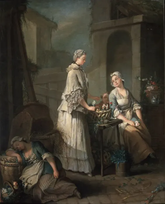 Framed Print : A Flower Girl, c1795-c1799. Artist: Jean-Baptiste Charpentier the elder Framed Print : A Flower Girl, c1795-c1799. Artist: Jean-Baptiste Charpentier the elder