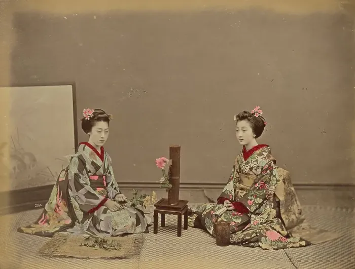 Framed Print : Flower Kept Alive by Putting in Water, 1870s-1890s. Creator: Kusakabe Kimbei Framed Print : Flower Kept Alive by Putting in Water, 1870s-1890s. Creator: Kusakabe Kimbei