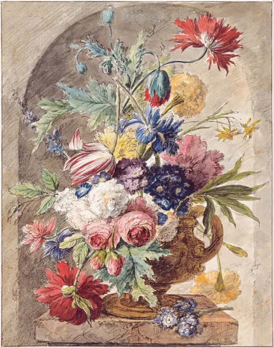 Framed Print : Flower Still Life, ca 1734. Artist: Huysum, Jan, van (1682-1749) Framed Print : Flower Still Life, ca 1734. Artist: Huysum, Jan, van (1682-1749)