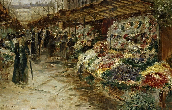 Flower Market, 1882. Artist: Jean Francois Raffaelli
