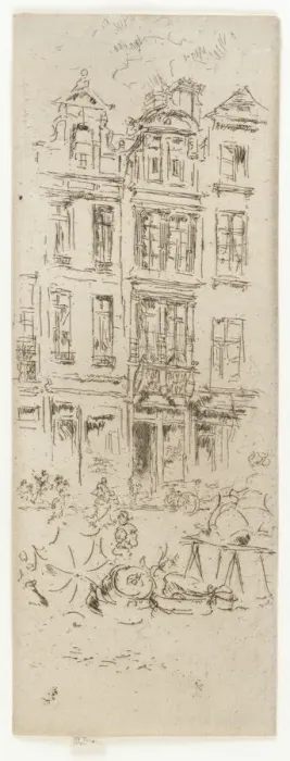 Framed Print : Flower Market, Brussels, 1887. Creator: James Abbott McNeill Whistler Framed Print : Flower Market, Brussels, 1887. Creator: James Abbott McNeill Whistler