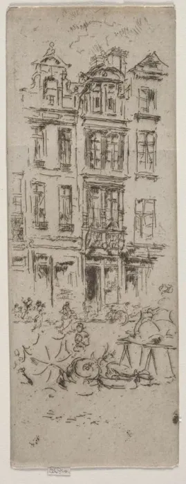 Framed Print : Flower Market, Brussels. Creator: James McNeill Whistler (American, 1834-1903) Framed Print : Flower Market, Brussels. Creator: James McNeill Whistler (American, 1834-1903)