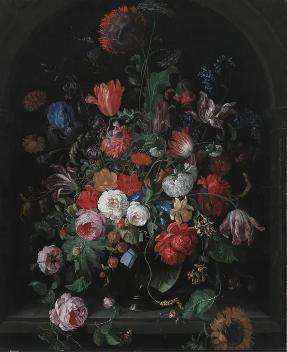 Framed Print : Flower Piece, 1660-1707. Creator: Hendrik Schoock Framed Print : Flower Piece, 1660-1707. Creator: Hendrik Schoock