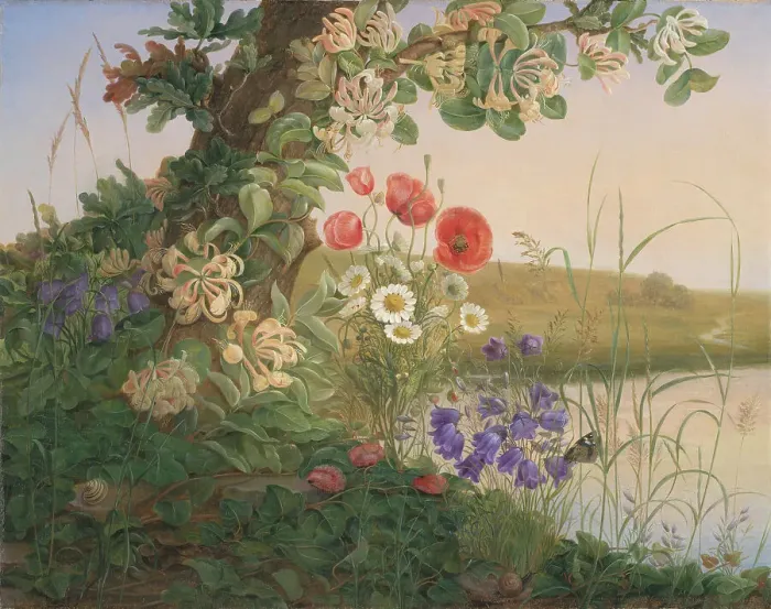 Framed Print : Flower piece, 1841. Creator: Christine Lovmand Framed Print : Flower piece, 1841. Creator: Christine Lovmand