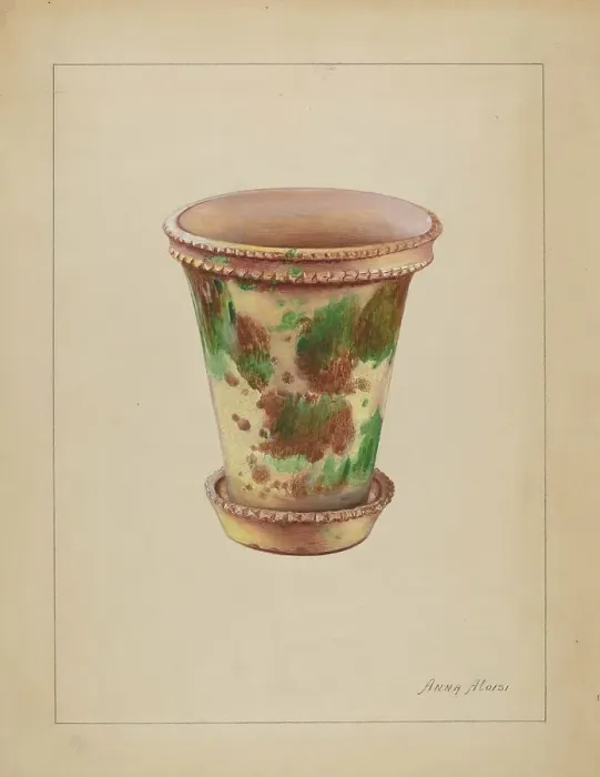 Framed Print : Flower Pot, 1935 / 1942. Creator: Anna Aloisi Framed Print : Flower Pot, 1935 / 1942. Creator: Anna Aloisi