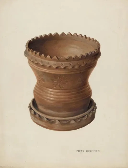 Framed Print : Flower Pot, c. 1939. Creator: Fritz Boehmer Framed Print : Flower Pot, c. 1939. Creator: Fritz Boehmer
