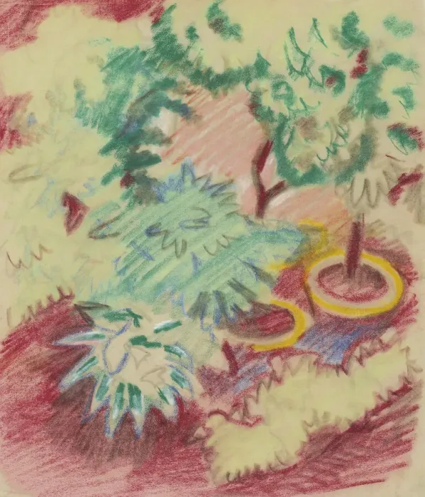 Framed Print : Flower pots. Creator: Macke, August (1887-1914) Framed Print : Flower pots. Creator: Macke, August (1887-1914)