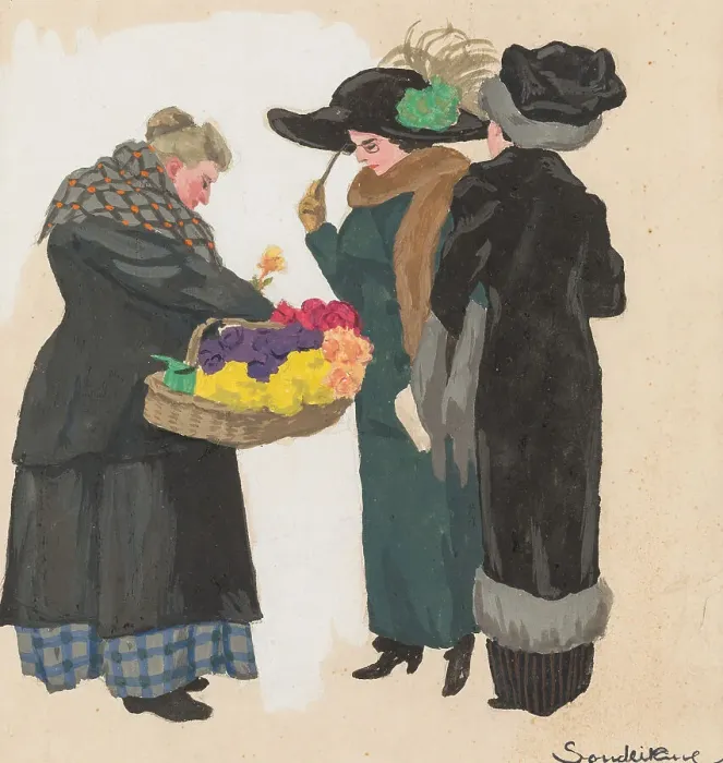 Framed Print : A Flower Seller, 1900s-1910s Framed Print : A Flower Seller, 1900s-1910s